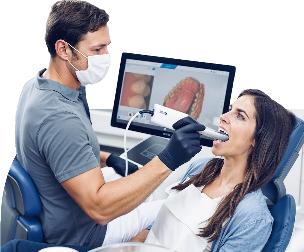 intraoral scanner with dentist